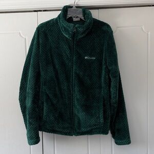 Columbia Deep Green Full Zip Sherpa Jacket Size XL